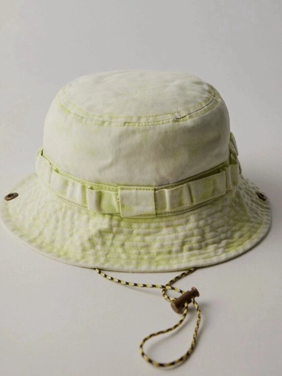 NWT Free People Happy Trails Bucket Hat in Washed Lime